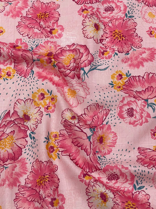 Summer prints on Cotton Linen fabric