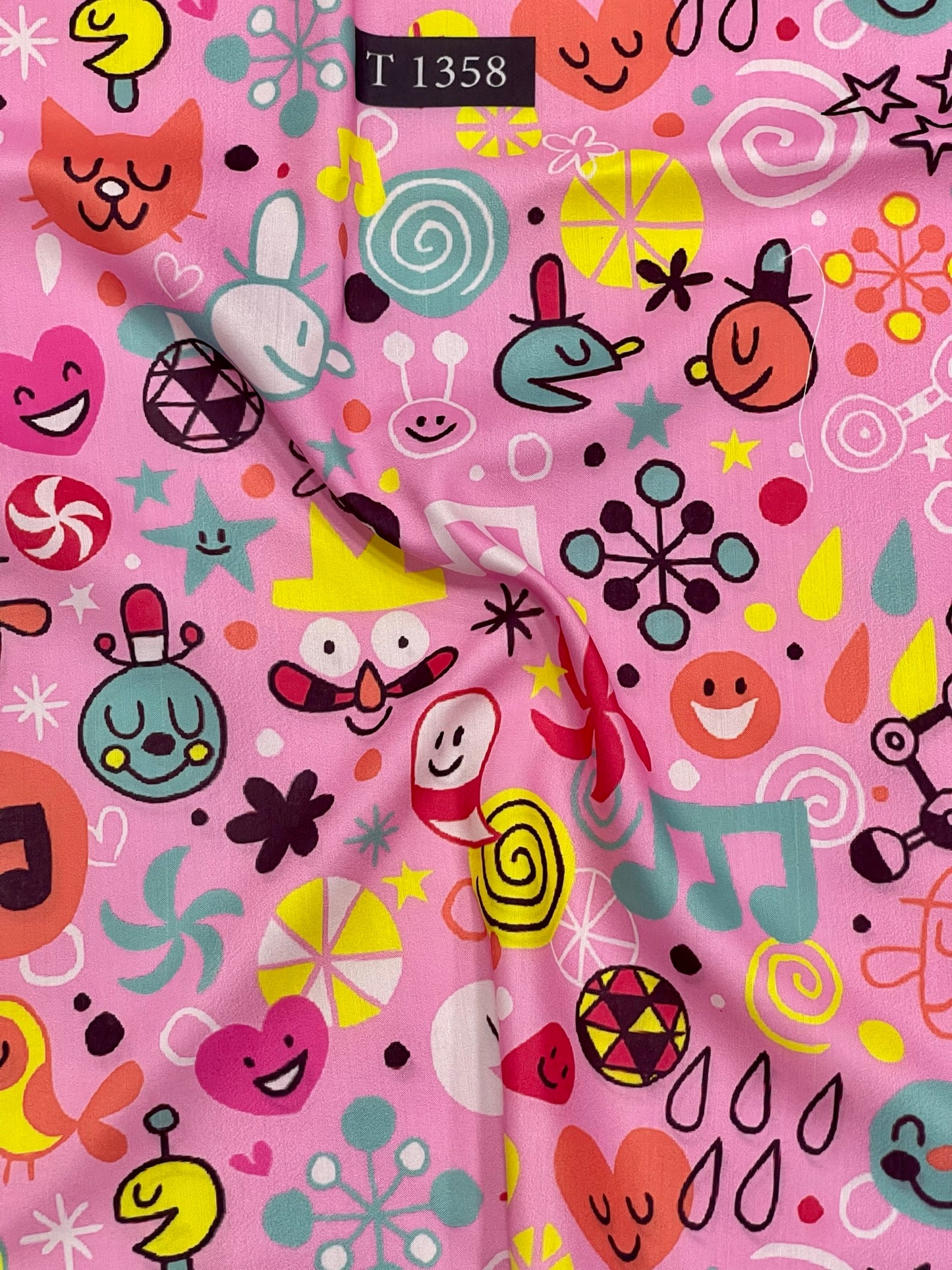 Kids Cartoon Print on Muslin