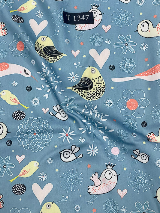 Kids Cartoon Print on Muslin
