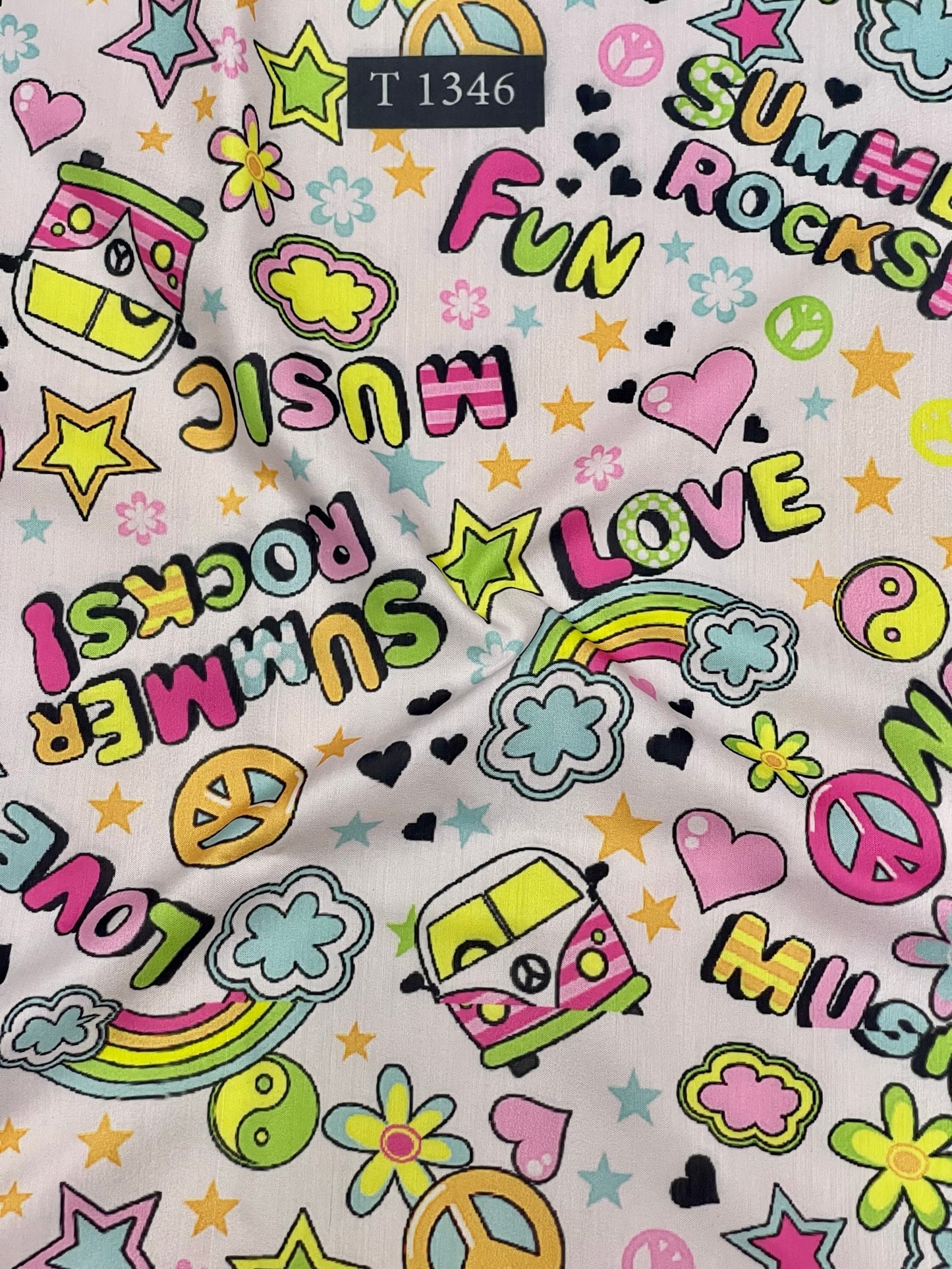 Kids Cartoon Print on Muslin