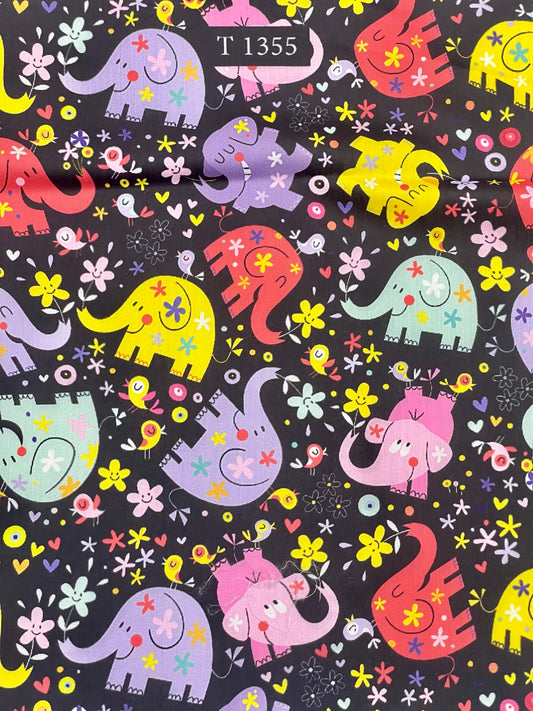 Kids Cartoon Print on Muslin