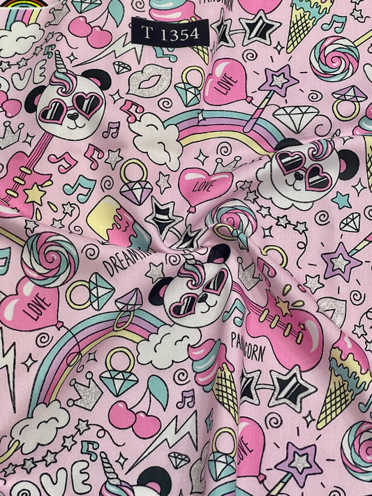 Kids Cartoon Print on Muslin
