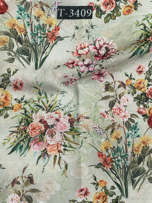 Linen Floral Print