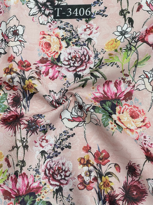 Linen Floral Print