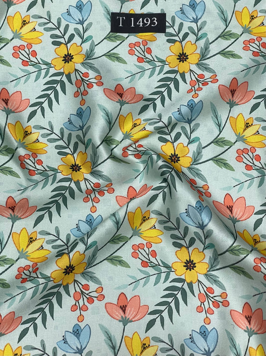 Modal Satin Floral Abstracts Prints