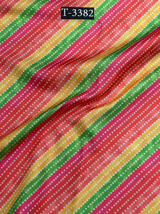 Bandhani Print On Tussar Silk