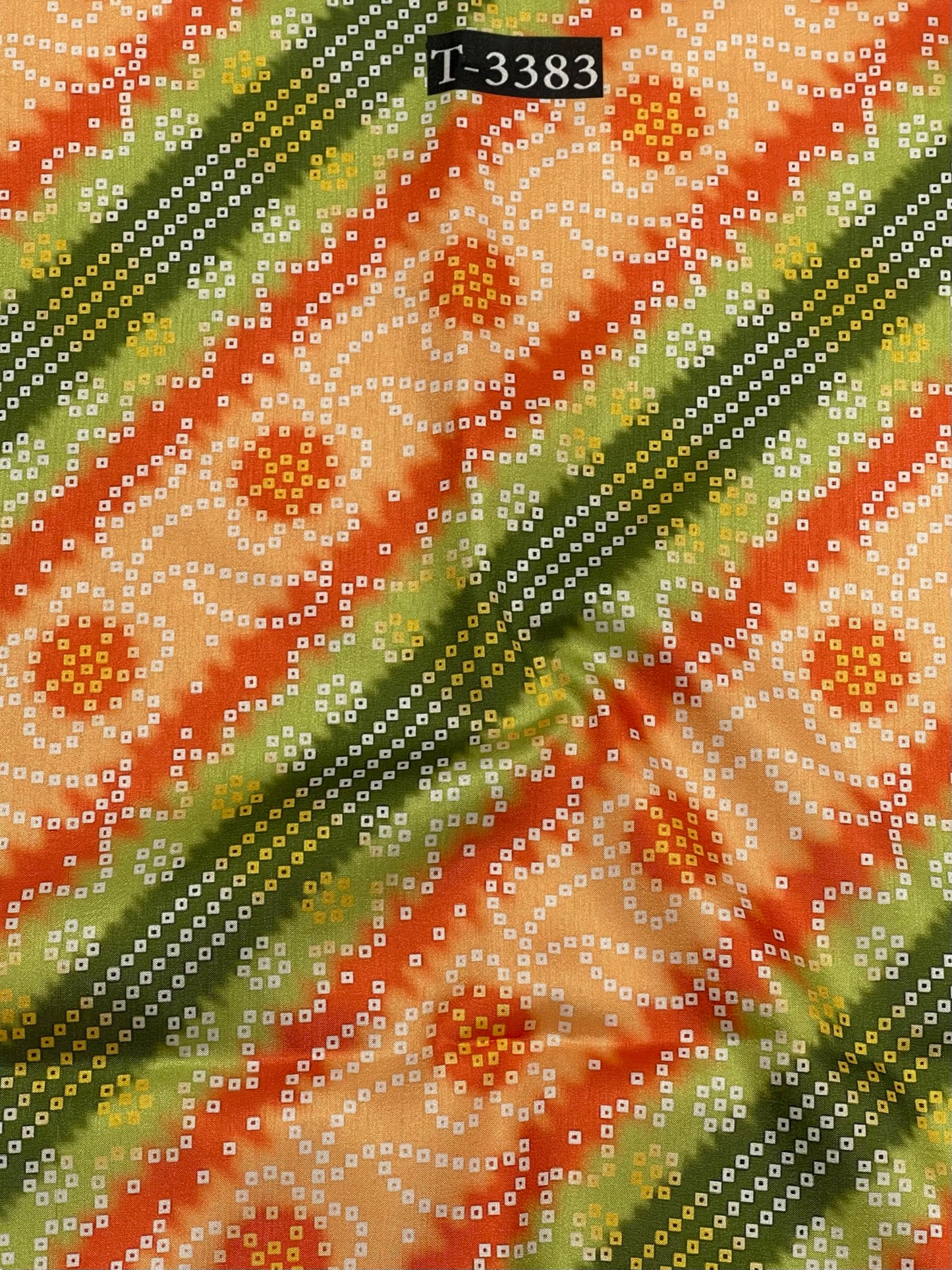 Bandhani Print On Tussar Silk