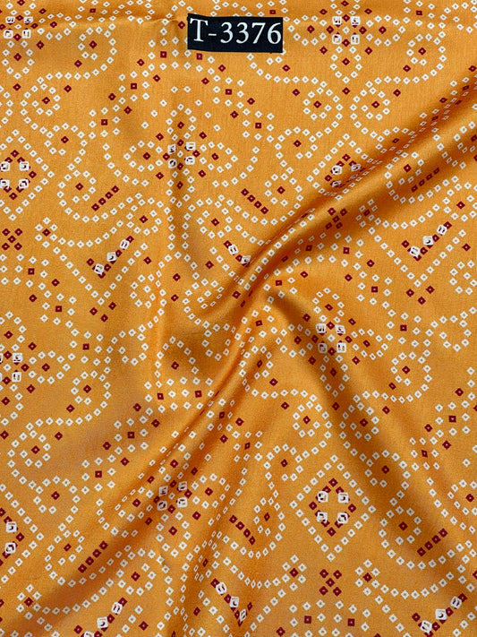 Bandhani Print On Tussar Silk