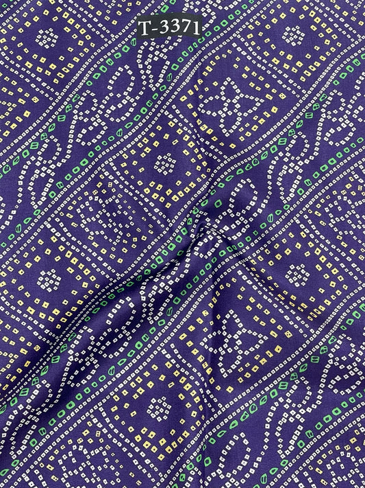 Bandhani Print On Tussar Silk