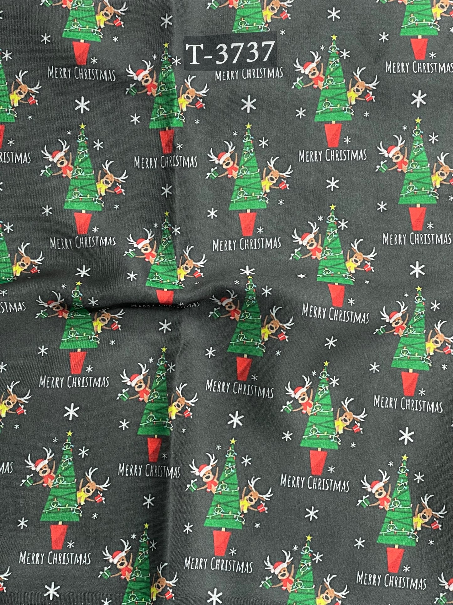 Christmas Print On Satin