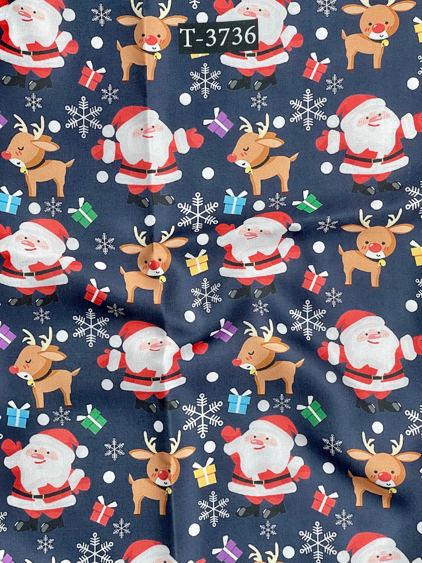 Christmas Print On Satin