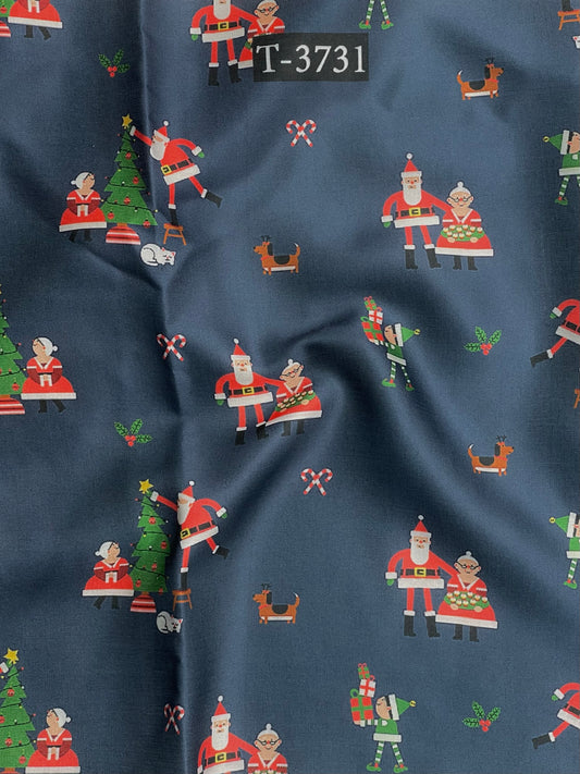 Christmas Print On Satin