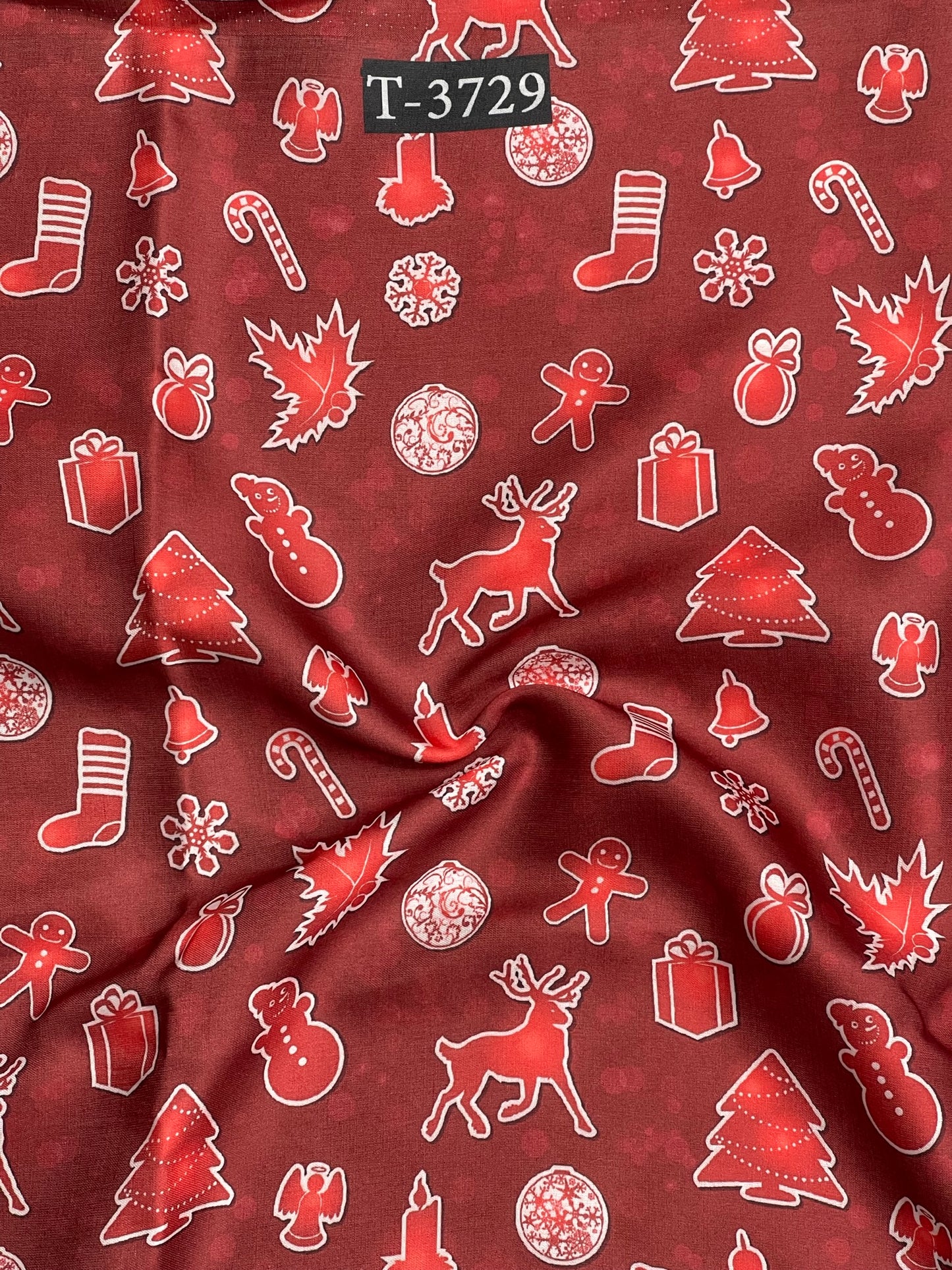 Christmas Print On Satin