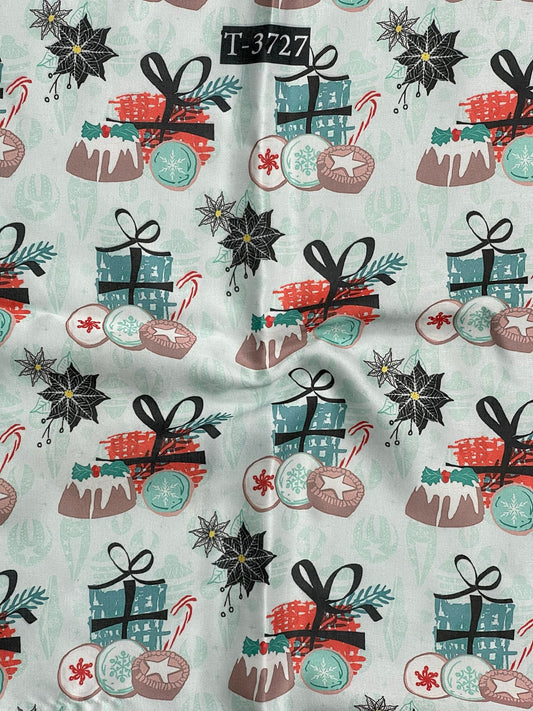 Christmas Print On Satin