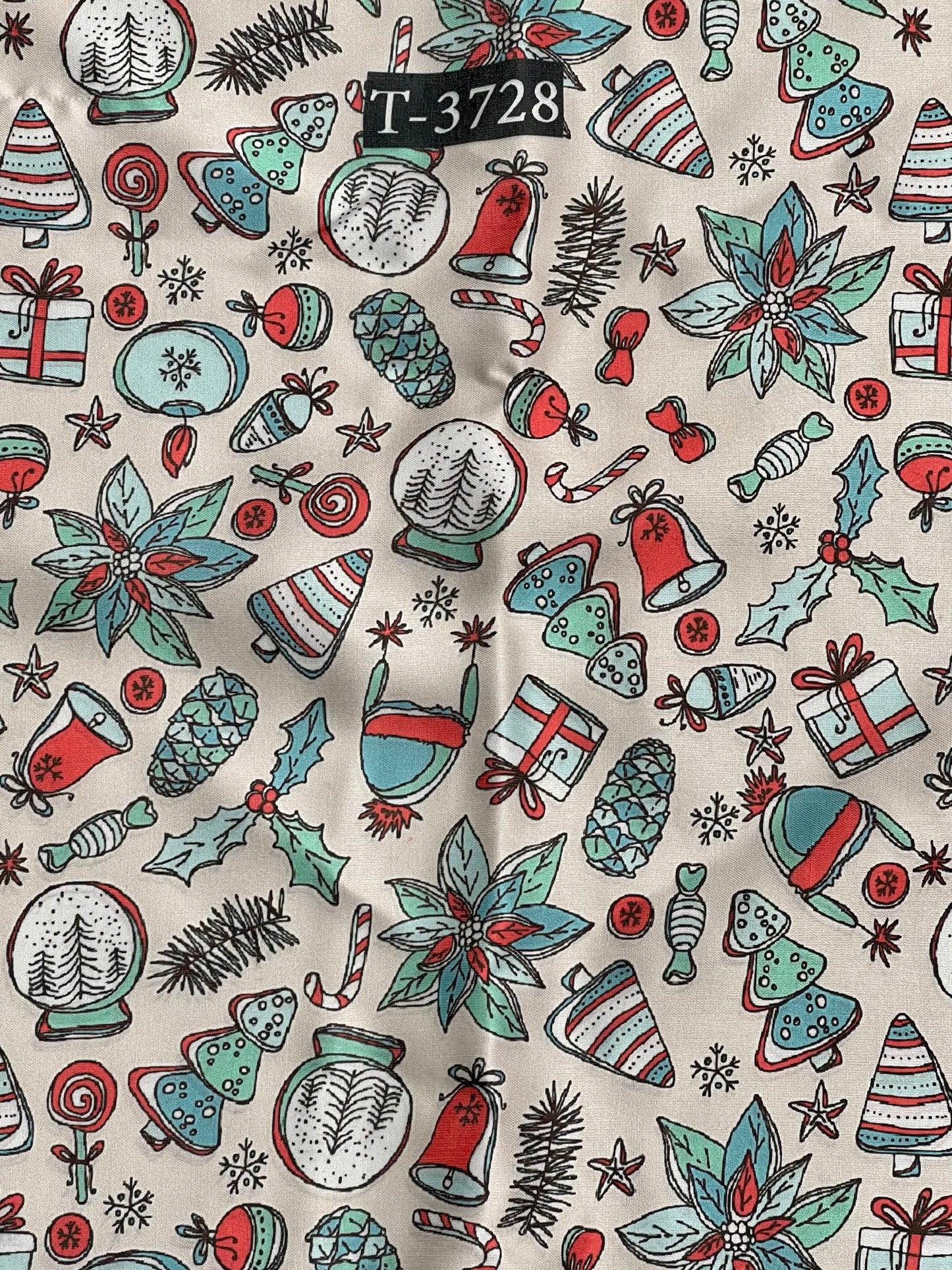 Christmas Print On Satin