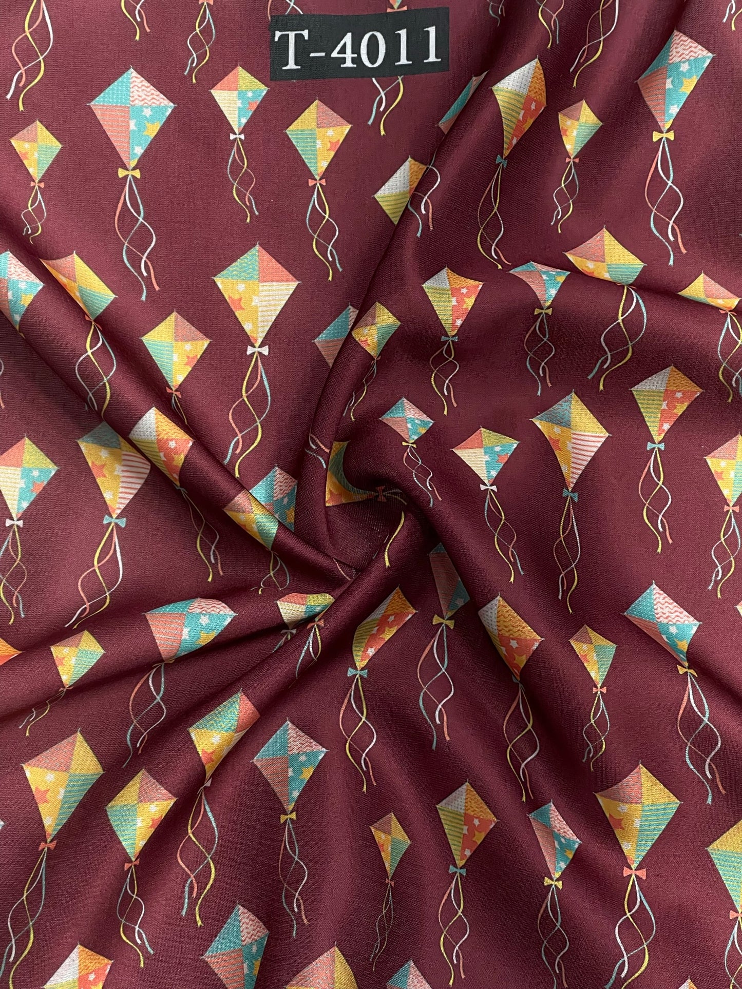 KITE PRINTS ON SATIN