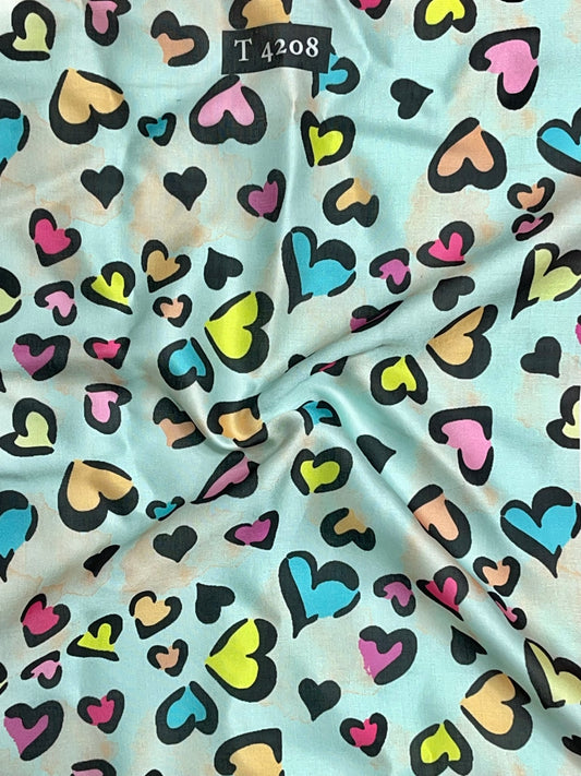 HEART PRINT ON MODAL SATIN