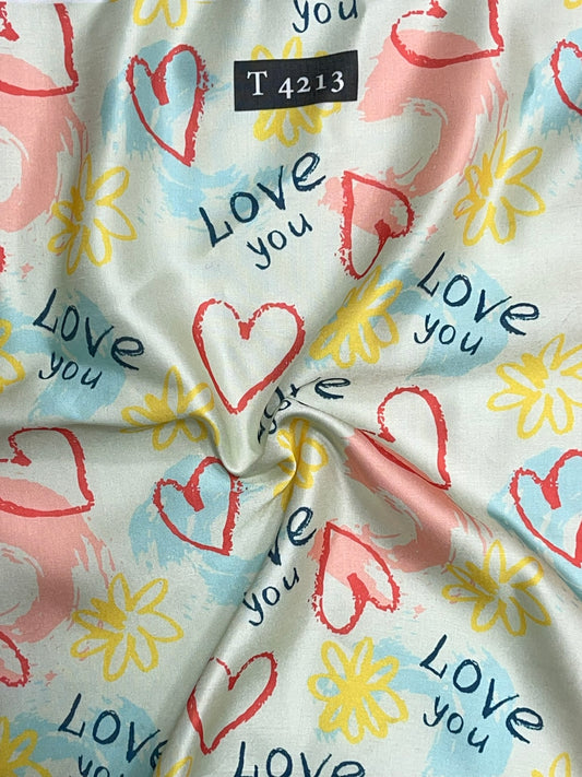HEART PRINT ON MODAL SATIN
