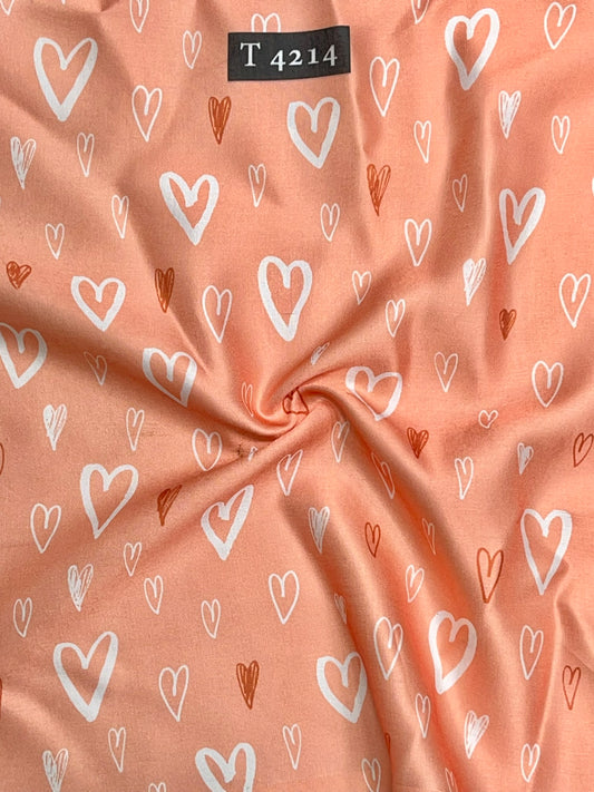 HEART PRINT ON MODAL SATIN