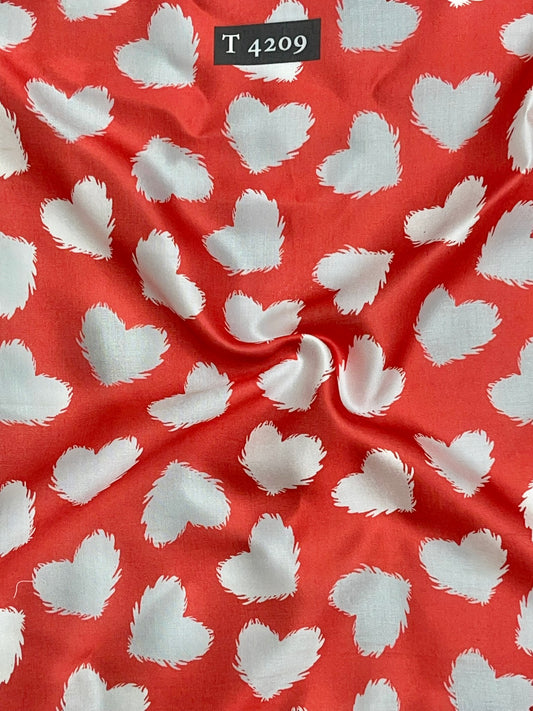 HEART PRINT ON MODAL SATIN
