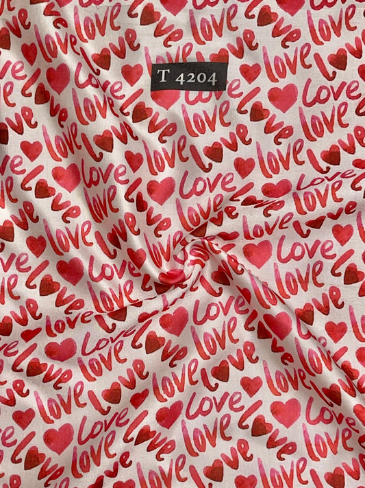 HEART PRINT ON MODAL SATIN