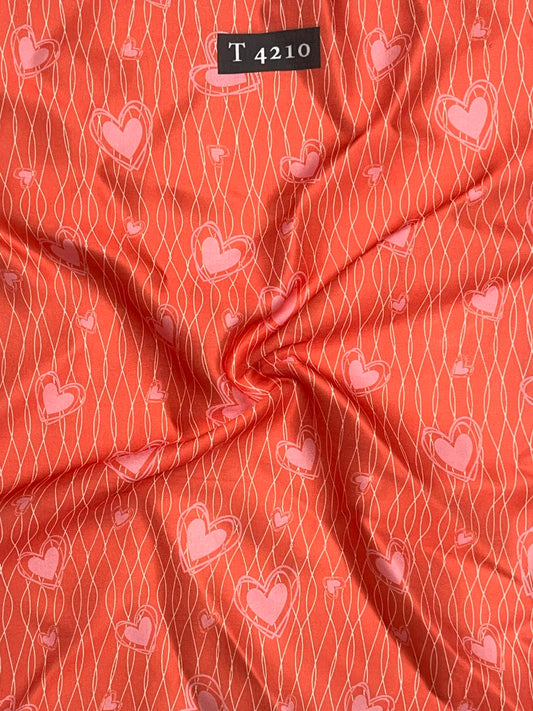 HEART PRINT ON MODAL SATIN