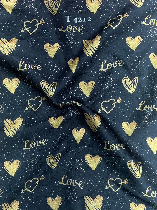 HEART PRINT ON MODAL SATIN