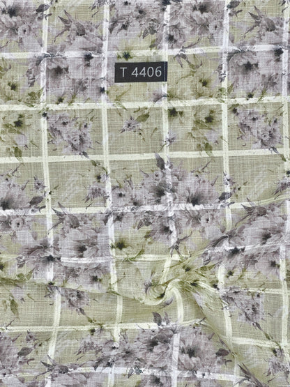 Wholesale Linen Checks Floral Print | The Wardrobe Fabrics