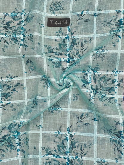 Wholesale Linen Checks Floral Print | The Wardrobe Fabrics