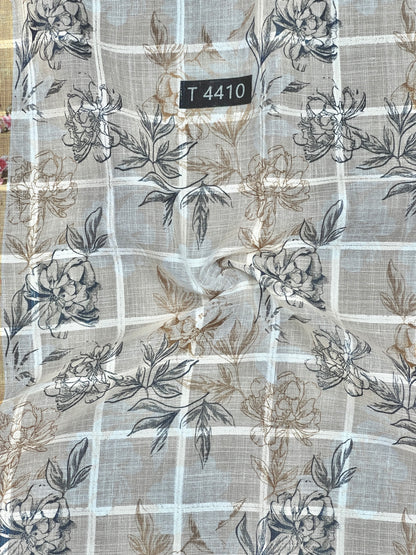 Wholesale Linen Checks Floral Print | The Wardrobe Fabrics