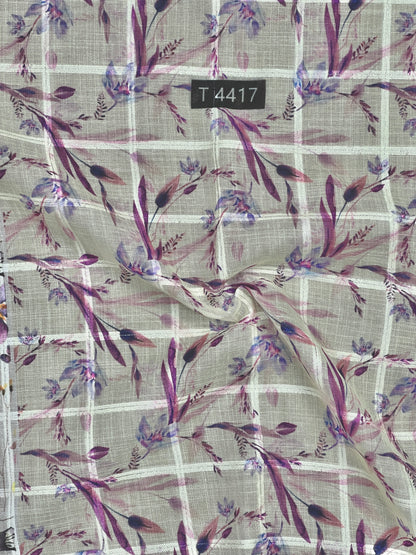 Wholesale Linen Checks Floral Print | The Wardrobe Fabrics