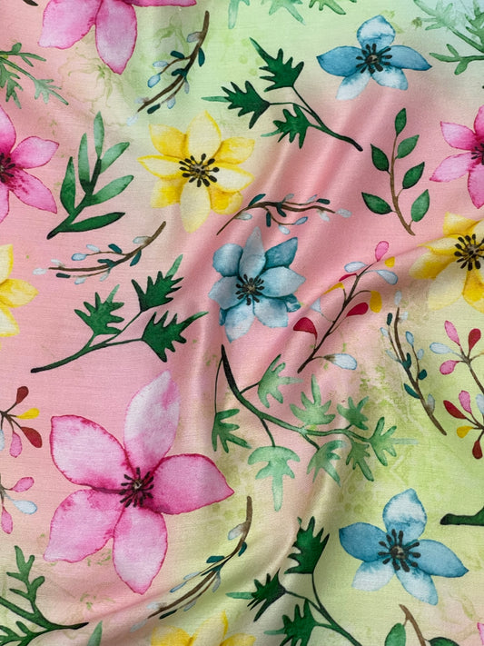 Modal Satin Floral Prints