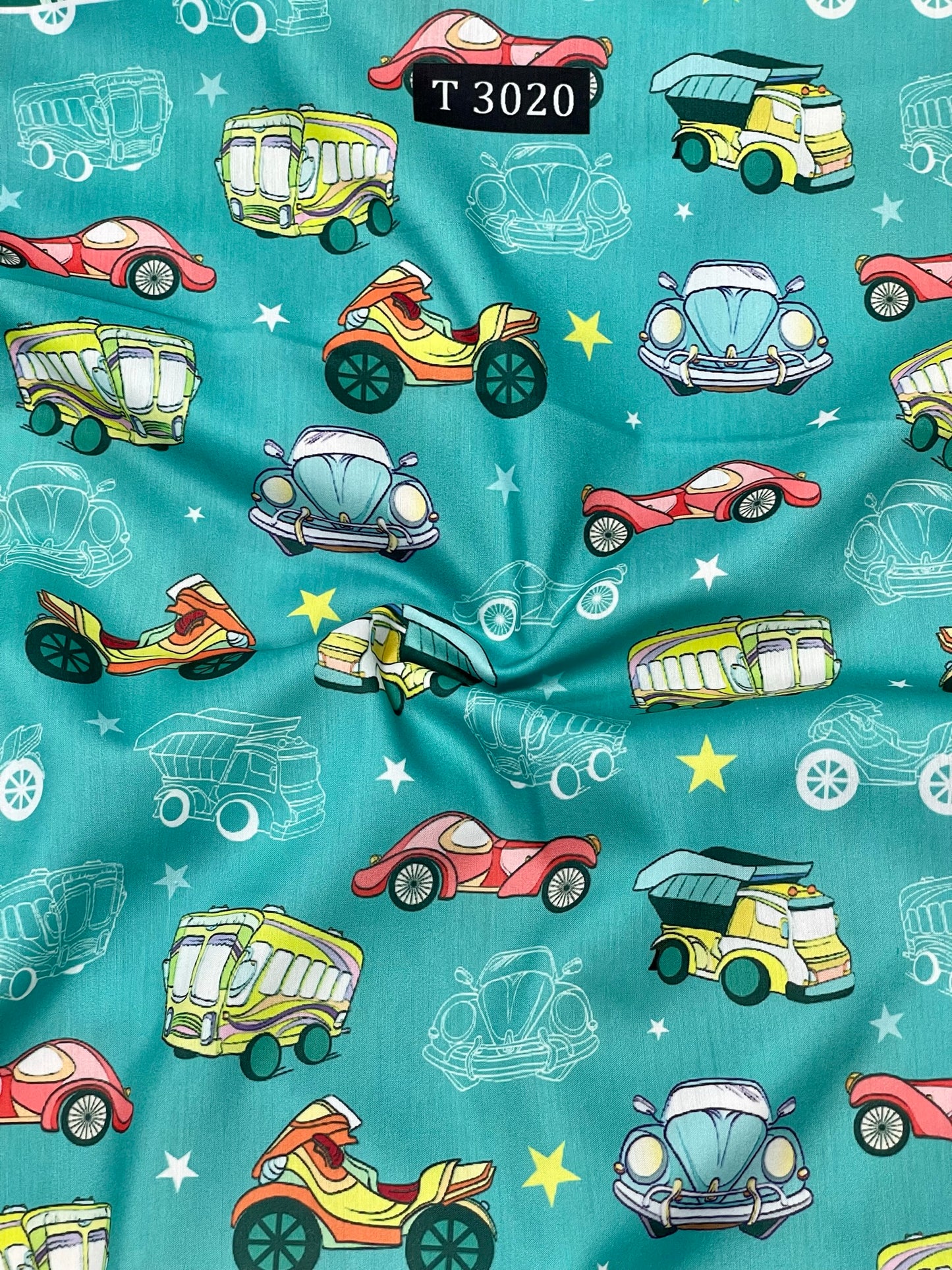 Kids Cartoon Print on Muslin