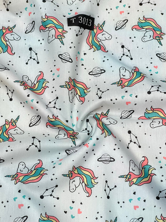 Kids Cartoon Print on Muslin