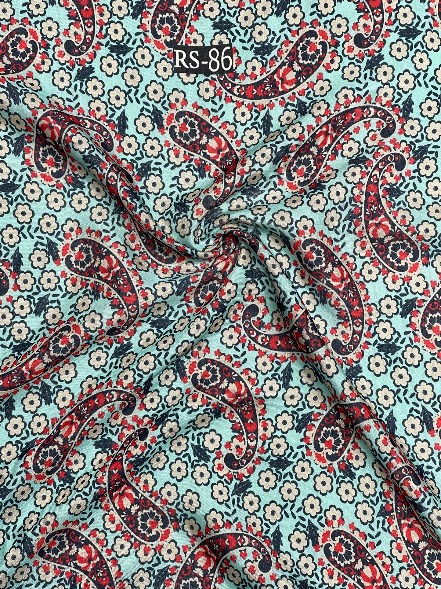 Pure Viscose Muslin Paisley Floral Print