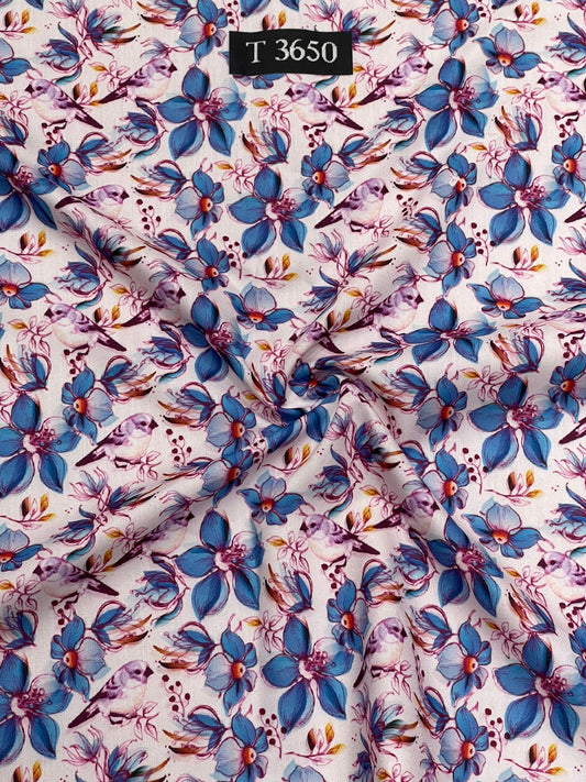 Alluring Floral Print on Muslin