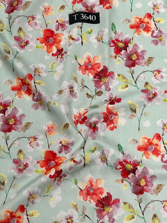 Alluring Floral Print on Muslin