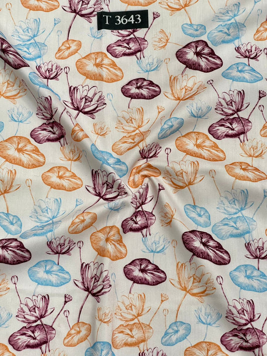 Alluring Floral Print on Muslin