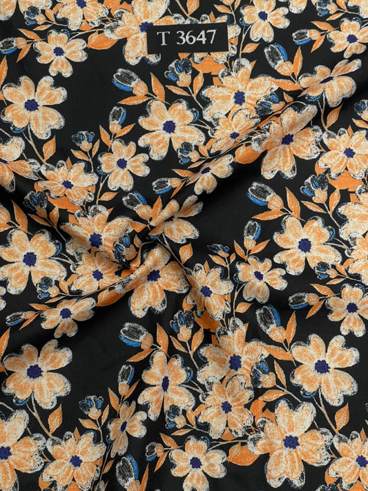 Alluring Floral Print on Muslin