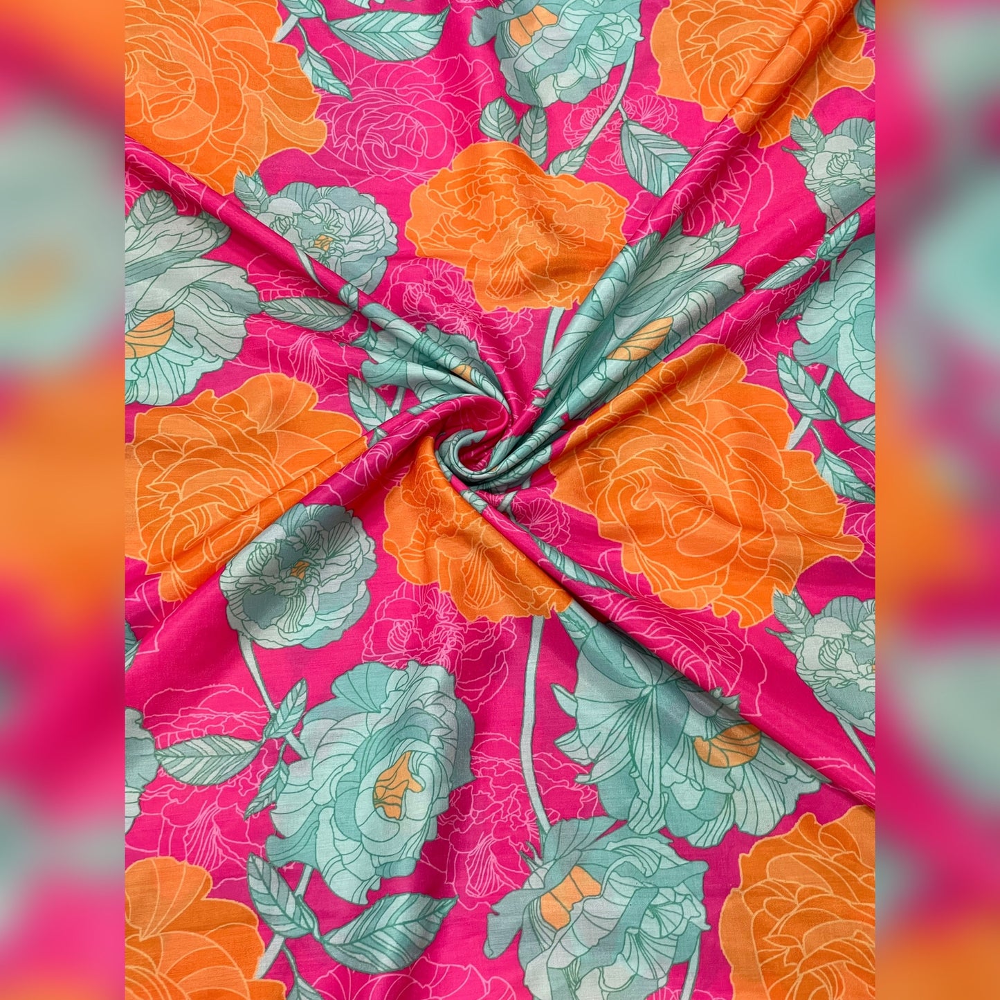 BEAUTIFUL ROSE PRINT ON MUSLIN