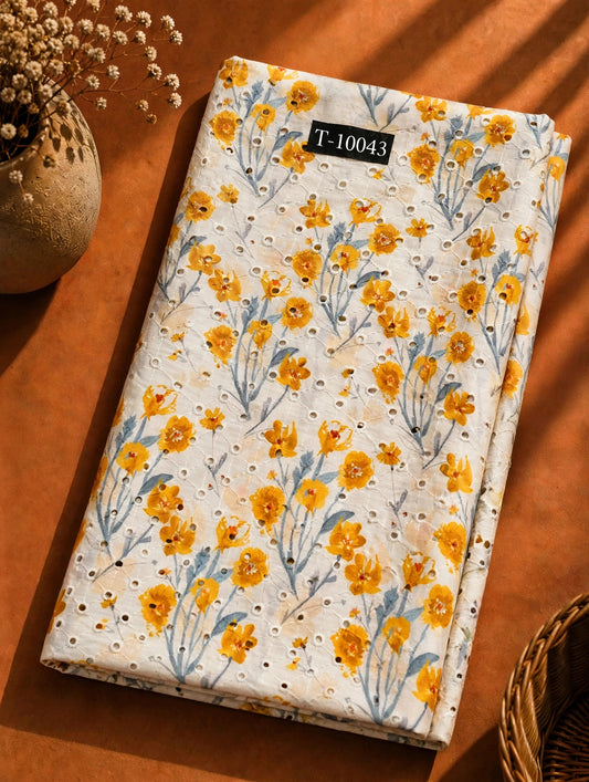 Wholesale T-10043 Summer Floral Print On Cotton Hakoba - COTTON HAKOBA | The Wardrobe Fabrics