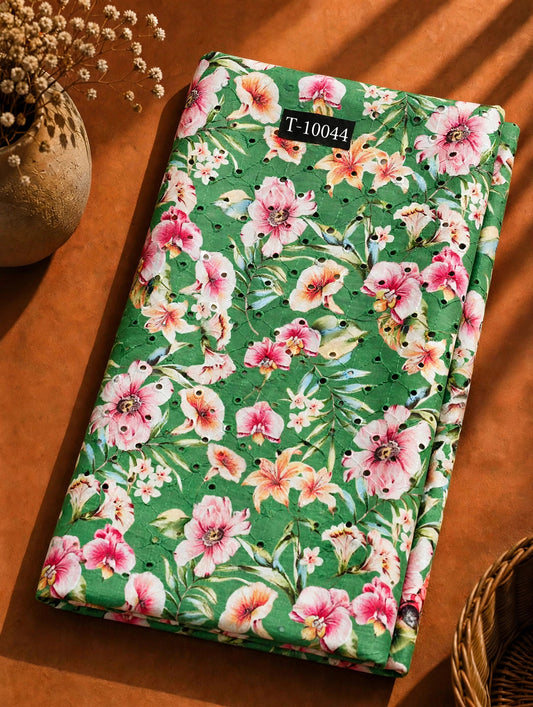 Wholesale T-10044 Summer Floral Print On Cotton Hakoba - COTTON HAKOBA | The Wardrobe Fabrics