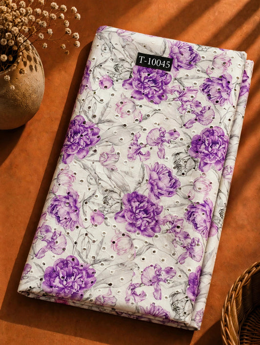 Wholesale T-10045 Summer Floral Print On Cotton Hakoba - COTTON HAKOBA | The Wardrobe Fabrics
