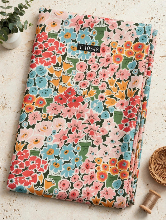 Wholesale T-10548 Multicolor Ditsy Floral On Georgette Fabric - GEORGETTE | The Wardrobe Fabrics