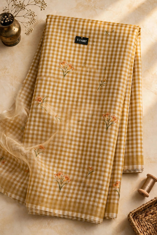 Wholesale T-11087 Lily Gingham Prints - CHANDERI | The Wardrobe Fabrics