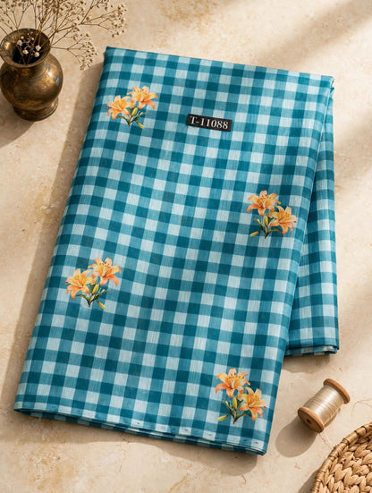 Wholesale T-11088 Lily Gingham Prints - CHANDERI | The Wardrobe Fabrics