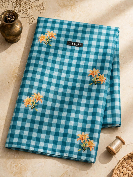 Wholesale T-11088 Lily Gingham Prints - CHANDERI | The Wardrobe Fabrics