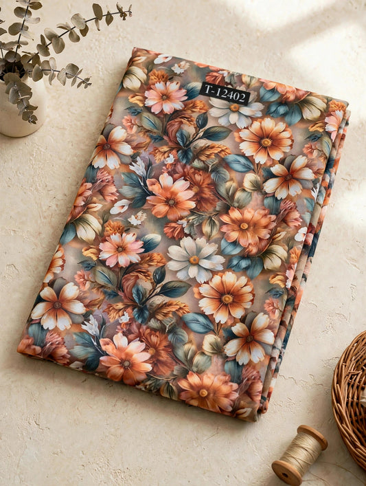Wholesale T-12402 Georgette Floral Digital Prints - GEORGETTE | The Wardrobe Fabrics