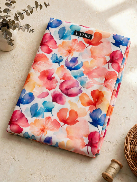 Wholesale T-12403 Georgette Floral Digital Prints - GEORGETTE | The Wardrobe Fabrics