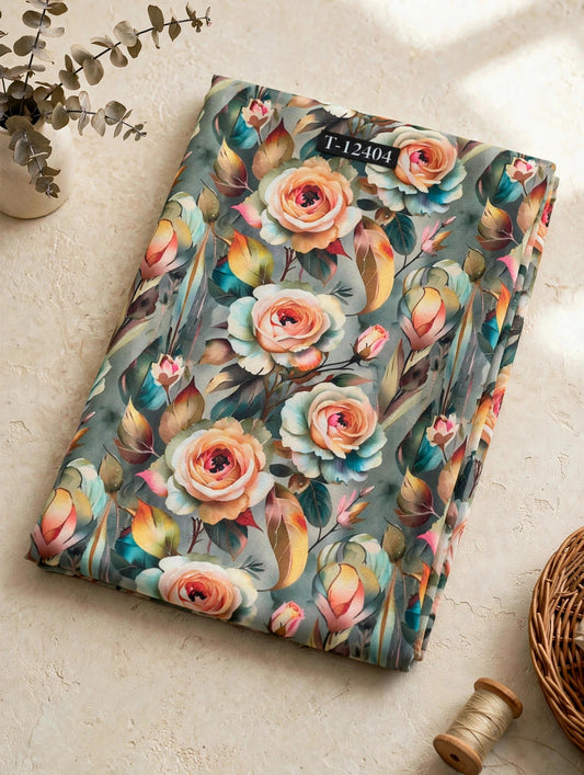 Wholesale T-12404 Georgette Floral Digital Prints - GEORGETTE | The Wardrobe Fabrics